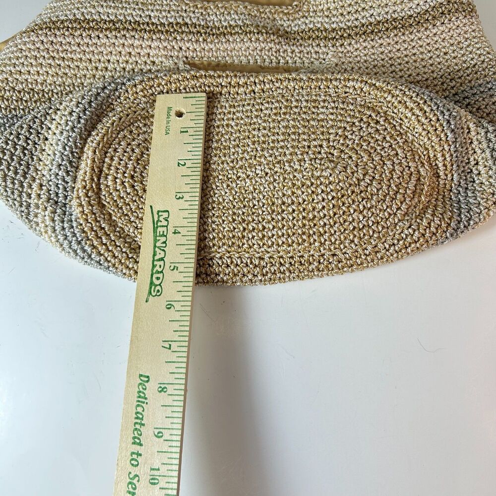 The Sak Indio Beige Sand Stripe Crochet Slouchy Hobo Braided Strap Shoulder Bag - Picture 14 of 15